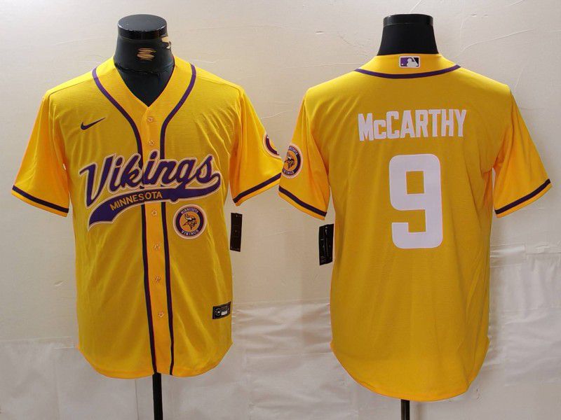 Men Minnesota Vikings #9 Mccarthy Yellow Joint Name 2024 Nike Limited NFL Jersey style 8->minnesota vikings->NFL Jersey